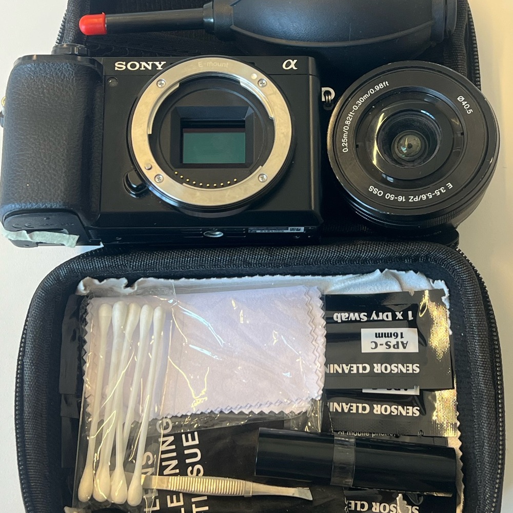 Sony Black Mirrorless Camera with Accessories